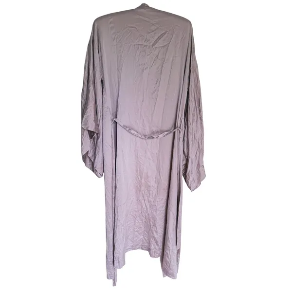 NWT Zara Silk Belted Robe Kimono Dressing Gown S/M Taupe Elegant Quiet Luxury - Image 3