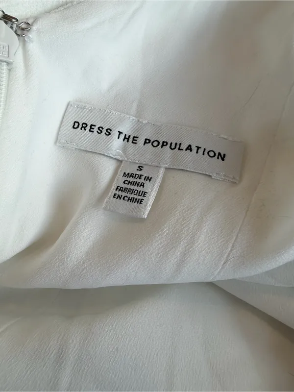 Dress The Population White A-Line Dress Party Special Occasion Size Small Womens - Image 15