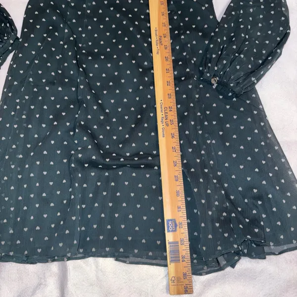Ted‎ Baker London Kobie Heart Dot Chiffon Long Sleeve Minidress Sheer Chiffon - Image 14