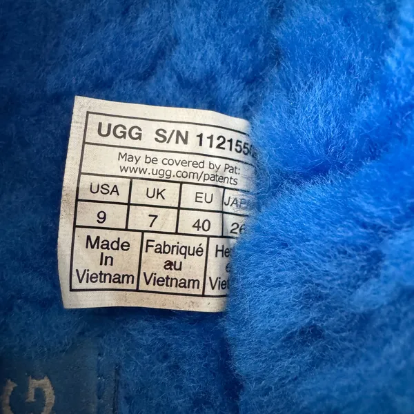 UGG Disco Cross Slide Royal Blue Sheepskin Platform Slingback Slide Sandals 9 - Image 7