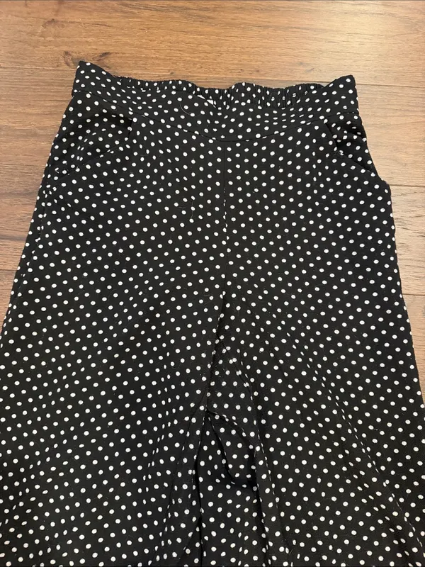 Max Studio Polka Dot Wide Leg Pants Black White Size Small - C61-113 - Image 3
