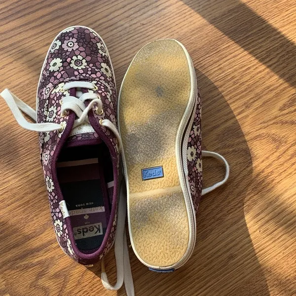 Kate Spade Keds X Sneakers Purple Floral Design Women’s Shoe Size 6.5 Casual - Image 7