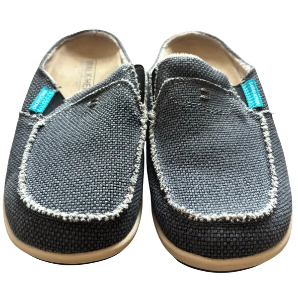 NEW Walk hero Comfort and Support Women's Canvas Slip on Clogs Mules Sz 7 Gray - Image 2