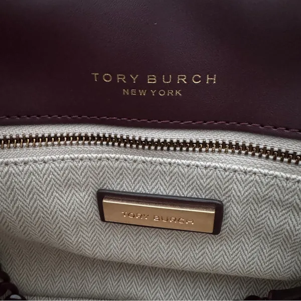 Tory Burch Willa Soft Quilt Small Leather Shoulder Bag Claret 139283 - Image 9