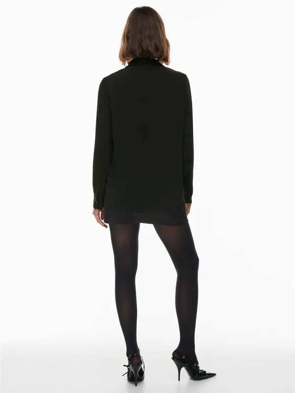 Aritzia Babaton Monocle Shirt Button Front Blouse Black Medium - Image 5
