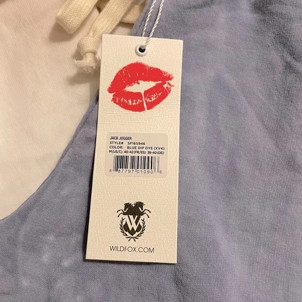 NWT Wildfox Jack Joggers Blue& Beige Dye Size M - Image 7