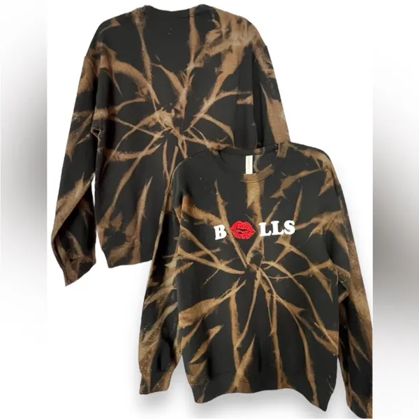 Buffalo Bills bleached glitter lip sweatshirt Black Size M - Image 3