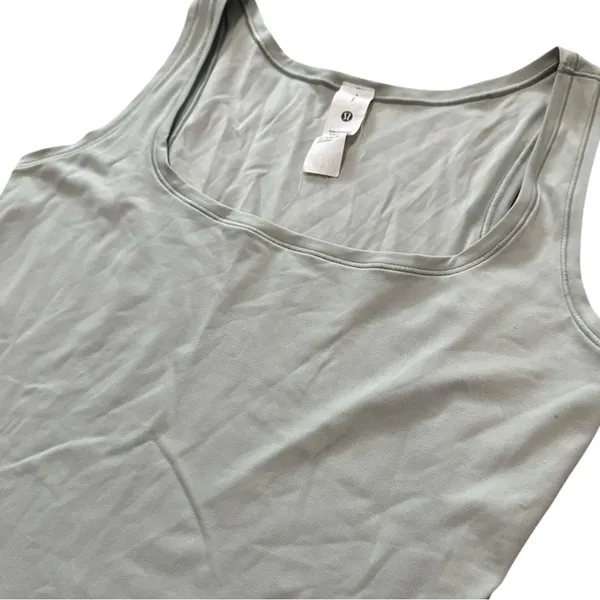 Lululemon S Jade Gray Wundermost Ultra Soft Nulu Square Neck Sleeveless Bodysuit - Image 6