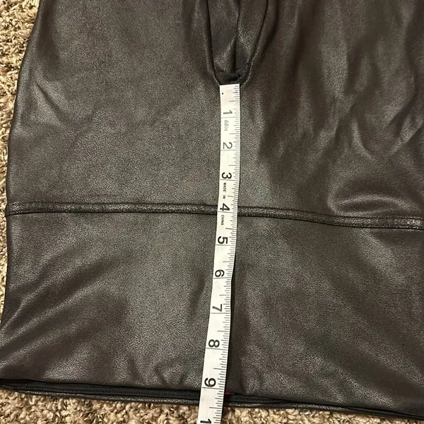SPANX Black Faux Leather Leggings Large - Image 5