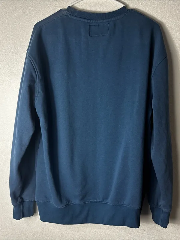 New York City Chenille Letter Crewneck Sweatshirt Blue XL - Image 7