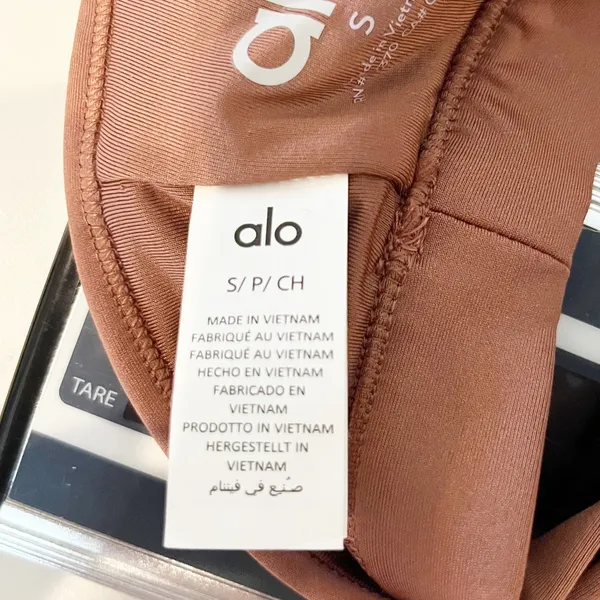 Alo Airlift Intrigue Sports Bra Chestnut Brown Small - Image 4