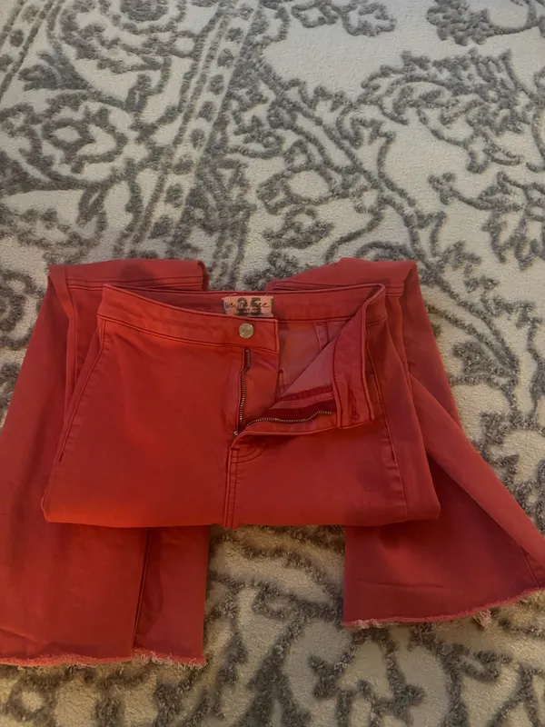 Free People Red Jeans Flare - Image 3