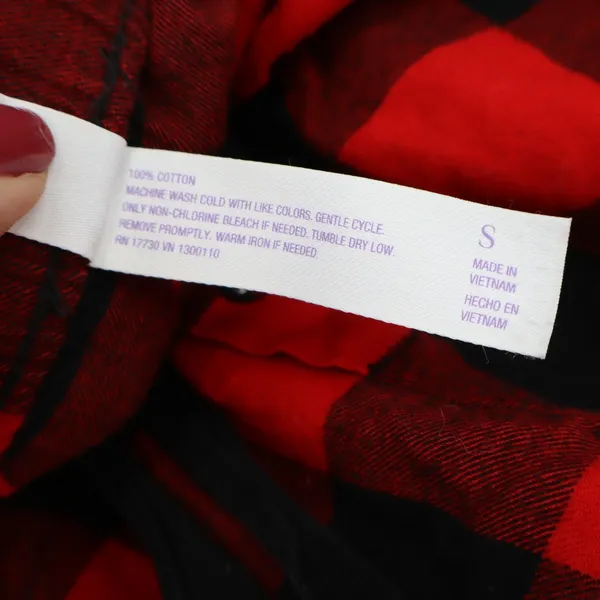 Stars Above Pajama Shorts Womens S Perfectly Cozy Flannel Red Buffalo Plaid - Image 4