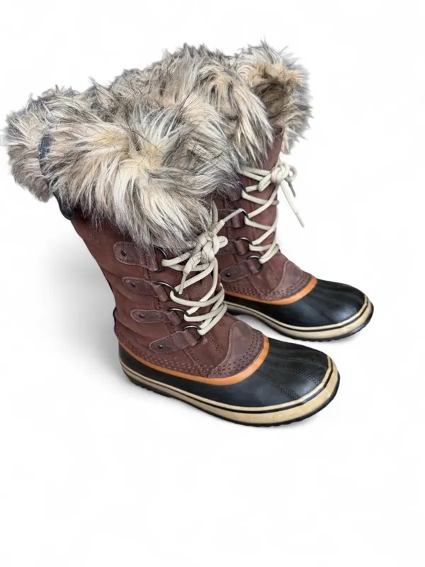 Sorel Joan of Arctic Tall Fur Trim Lace-up Winter Boots Size 7 - Image 3