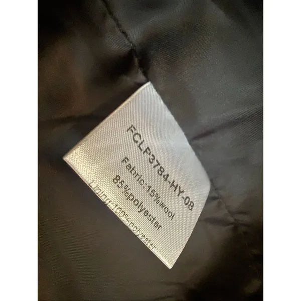 Chartou grey wool blend funnel neck peacoat size small Gray - Image 4