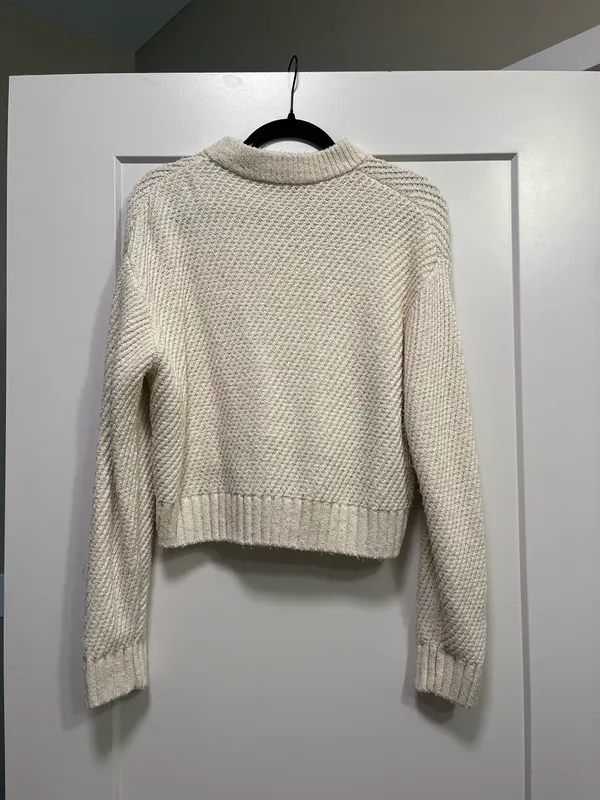 Mango Cream Zip Up Sweater  - Image 4