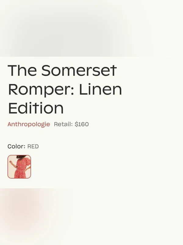 Anthropologie Somerset Linen Edition Red Romper L - Image 5