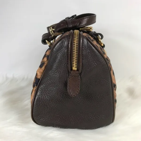Michael Kors Small Grayson Bag Quilted Leopard Nylon Fabric Leather Trim MK Tag - Image 2