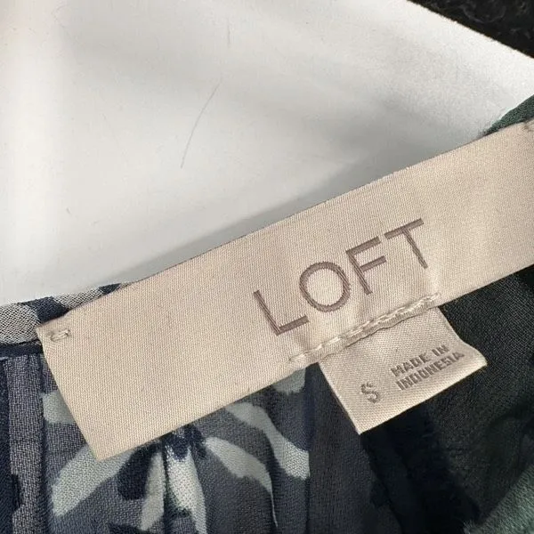 Ann Taylor Loft Navy Blue Winter Garden Floral Flounce Dress Size S‎ Feminine - Image 5