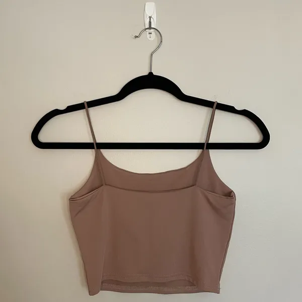 Amazon Amilia Cami Spaghetti Strap Crop Tank Top, Light Brown, Size S, NWOT - Image 4