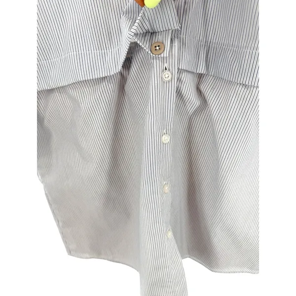 VETTA Capsule Convertible Shirt Dress Blue White Stripe Minimalist M Office NEW - Image 6