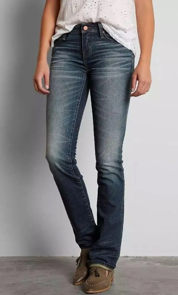 Buckle Black Jeans Fit No.53 Straight Women’s 28x32 Dark Wash Mid Rise Stretch - Image 2
