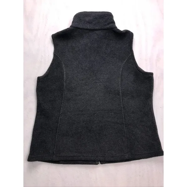 Columbia Womens Fleece Vest Charcoal Gray Full Zip Mock Neck Plus Size 1X‎ - Image 9