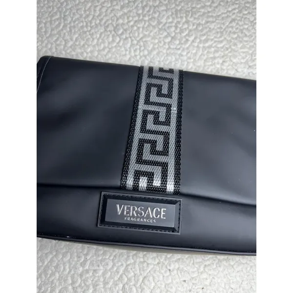 Versace Fragrance Bag Black Silver Make Up With Dust Bag - Image 3