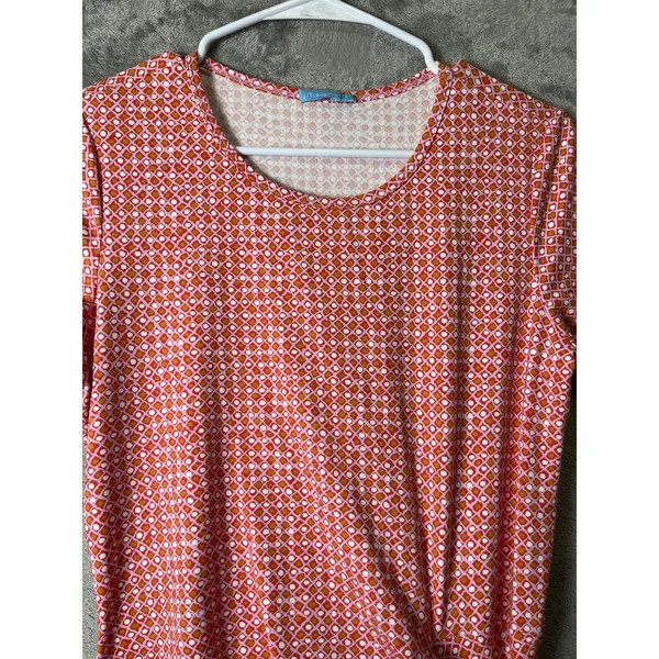 J. McLaughlin Side Knot‎ Dress Catalina Cloth Small Short Sleeve Pink Orange - Image 2