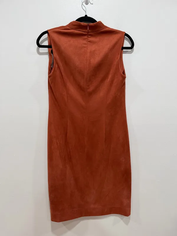 J. McLaughlin Rust Faux Suede Sleeveless Sheath Dress Size Medium - Image 6