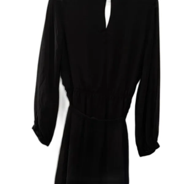 Express Black Long Sleeve Chiffon Dress Tie Waist Size Large - Image 2