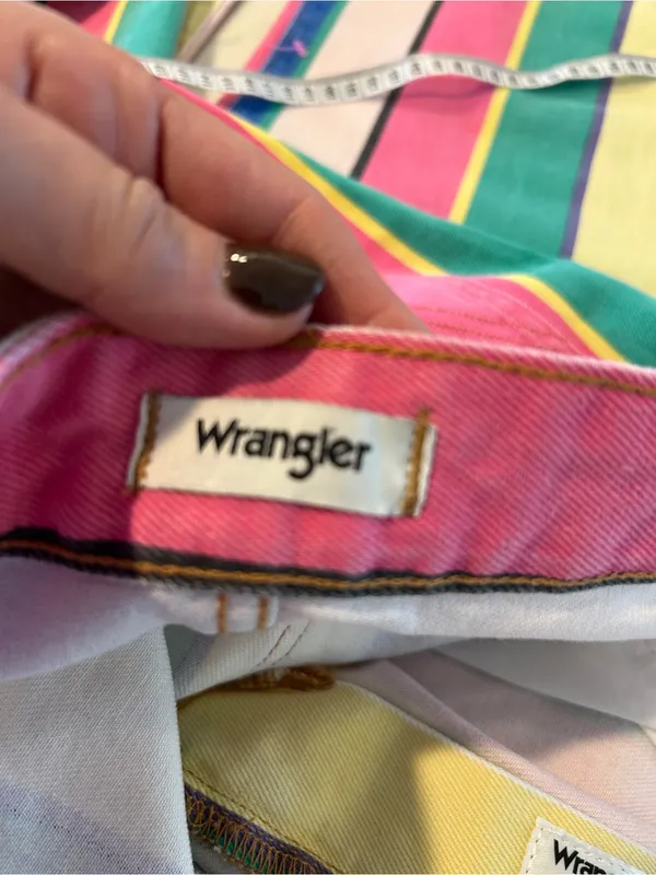 Wrangler Wanderer 622 High Rise Flare Jeans Womens Size 30x34 Multicolor Striped - Image 11