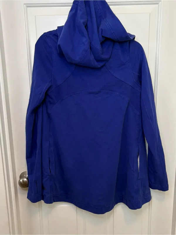 lululemon hoodie button cardigan sweater size 8 blue cotton cozy oversized fall - Image 6