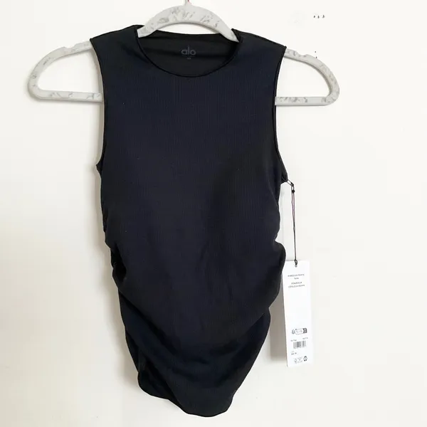 Alo Yoga Ribbed En Pointe Tank Black XS - Image 2