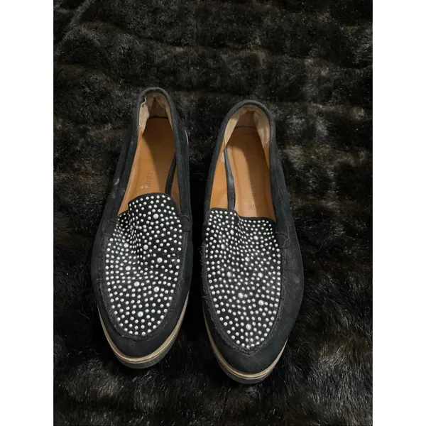 Anne Klein Women’s Black Loafers Size 9.5 stud Dorsey Slip-On Comfort Work Flats - Image 2