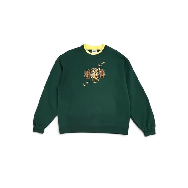 Pleasant Shade Vintage Green Embellished Fall Leaves Crewneck Sweater Size Large - Image 16