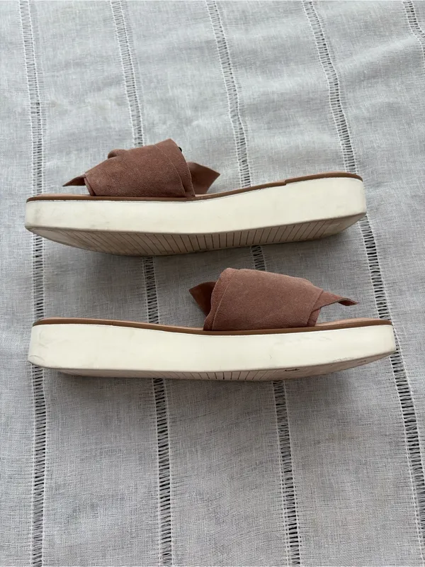 Seychelles Brown Suede Knot Slide Mules - Image 5