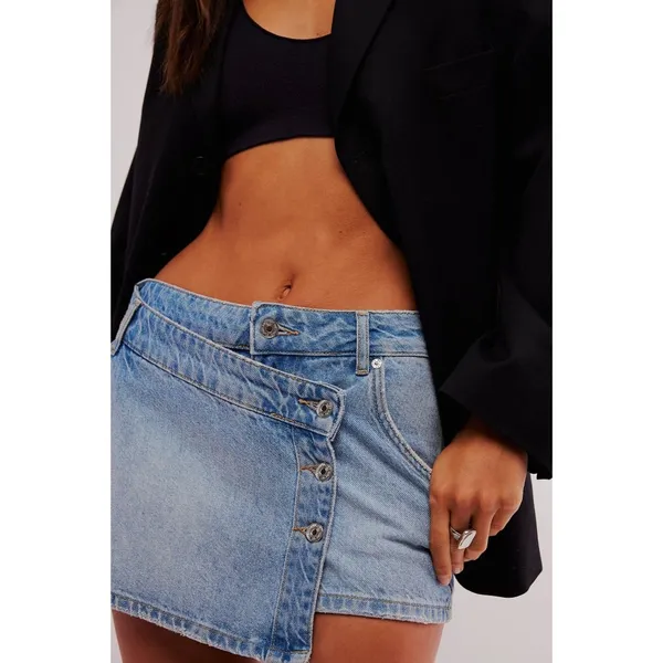 Free People x We The Free Wynne Denim Skirt in Light Indigo 26 New Womens Jean - Image 10