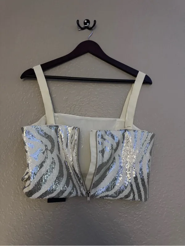NWT X NBD • Crop Top • Zebra Sequins • Medium - Image 8