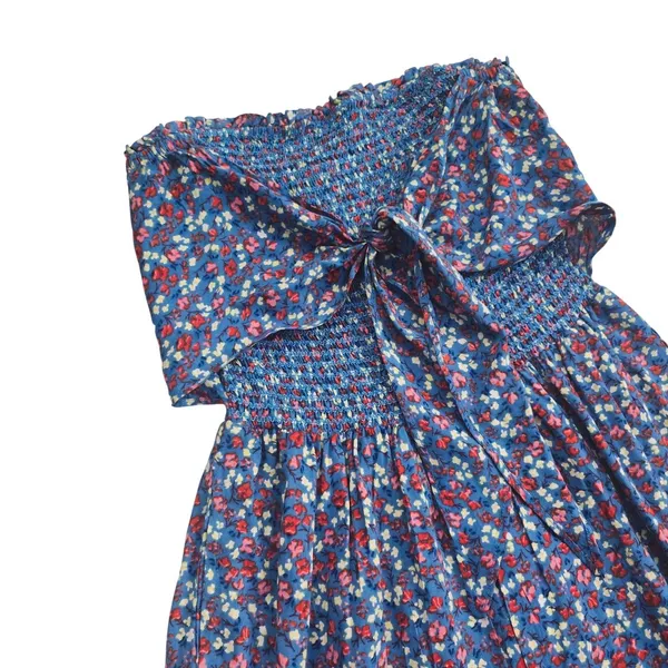 Patrons of Peace 20G Blue Floral Smocked Wide‎ Leg Jumpsuit Women's Size M - Image 3