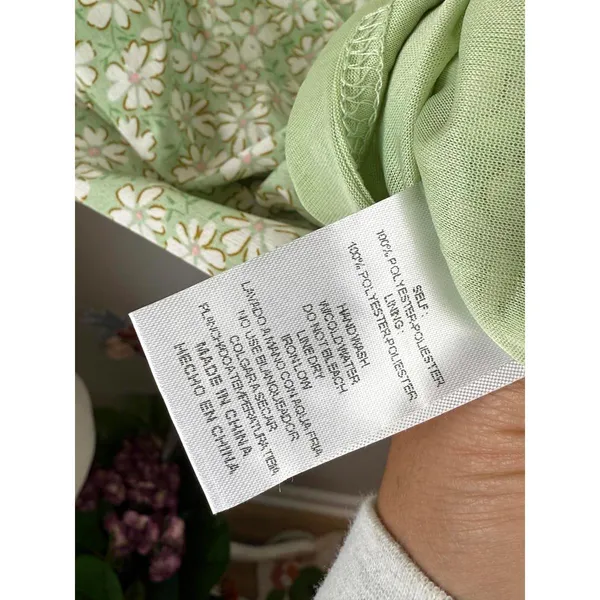 &Merci Green & White Floral V-Neck Shift Tiered Dress - Size - Small - Image 6