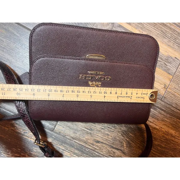 Coach C6777 Snake Embossed Cross Body Metallic Cherry Oxblood Pebbled Leather‎ - Image 15