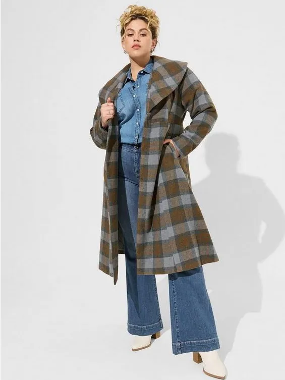 Outlander Mackenzie Tartan Plaid Wool-Blend Fit & Flare Coat - Image 2