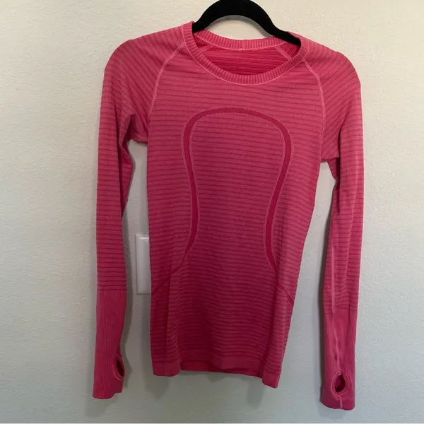 Lululemon Swiftly Tech Long Sleeve Top Rugby Stripe Tonal Heathered Boom Juice 4 - Image 4