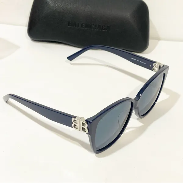 Balenciaga BB0135SA 004 WOMEN SUNGLASSES‎ BLUE Silver - Image 7
