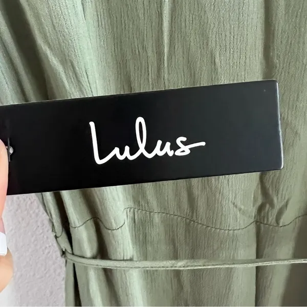 NWT Lulus Much Obliged Wrap Maxi Dress Green Style RD3537A Large - Image 12