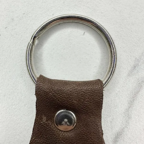 Soft Brown Leather Fringe Western Concho Rock Creek Idaho Boho Keychain Keyring - Image 4