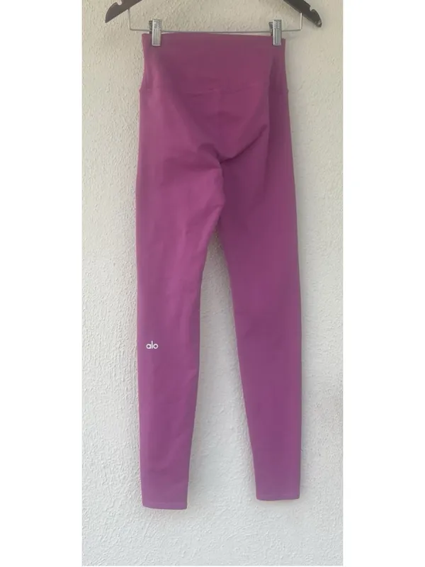 Alo Yoga Pink Mid Waist Airbrush Leggings XXS Lounge Gym Hike Run Athleisure - Image 3