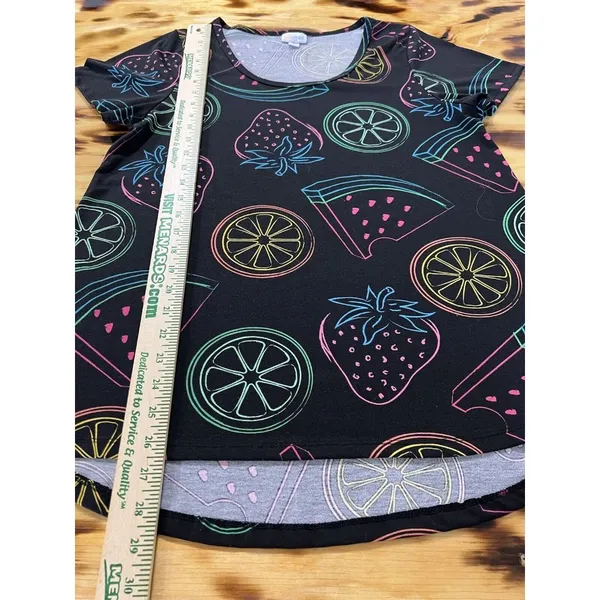 Lularoe Fruit Size‎ Large Classic T Shirt Neon Print Preppy Beach Travel Women - Image 3