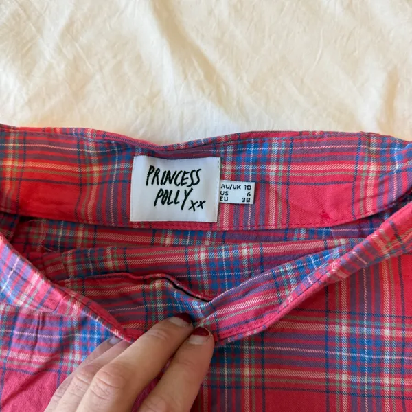Princess Polly Pink Plaid Mini Skirt - Image 3
